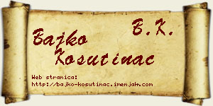 Bajko Košutinac vizit kartica